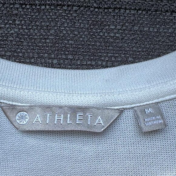 Athleta White Pleat Hem Crewneck Pullover Sweatshirt Size Medium - Picture 6 of 8